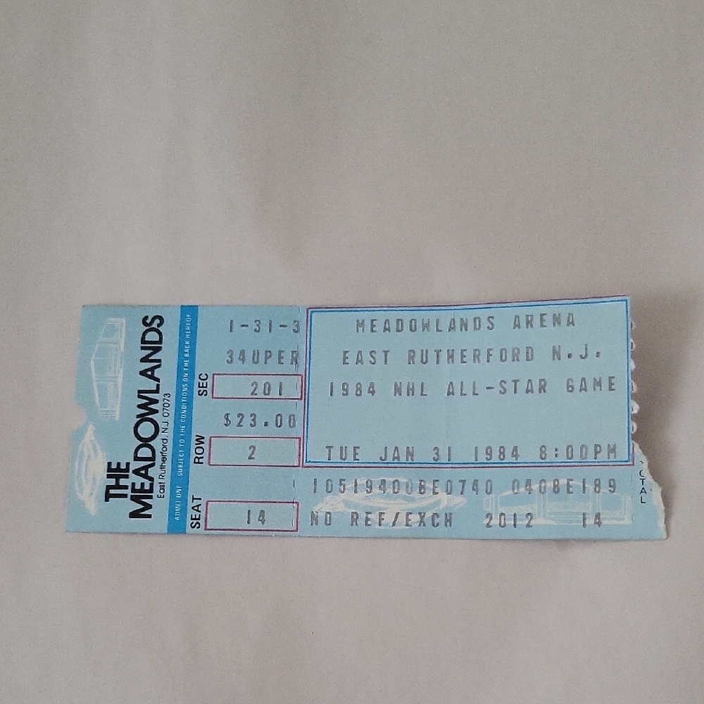 Vintage 1984 NHL All-Star Game Ticket